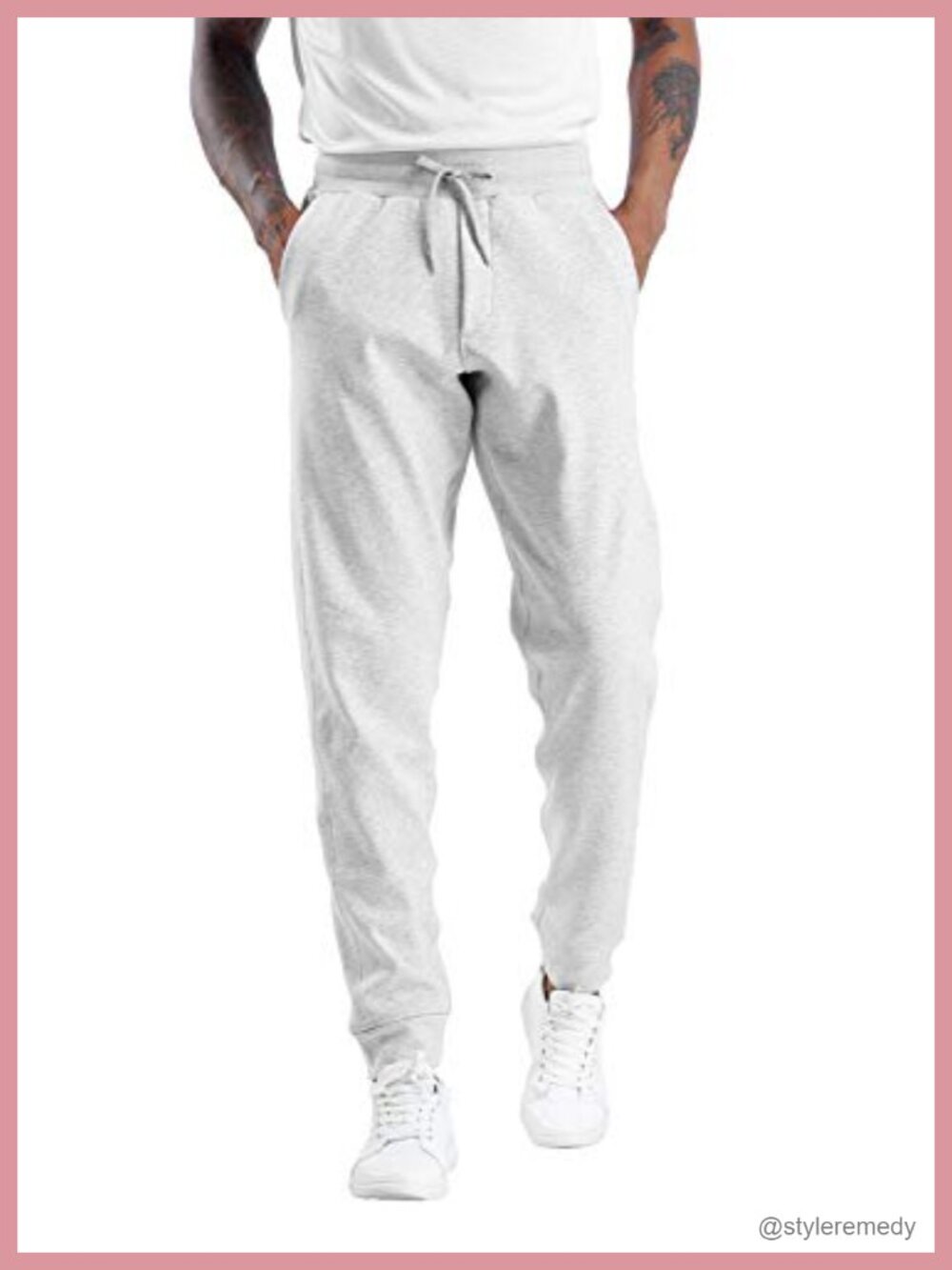 Men's Fleece Sweatpants Loose-fit Joggers with Pockets